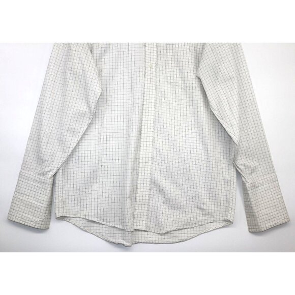 Donald J. Trump Signature Collection Mens White Check Long Sleeve Shirt Medium - Picture 4 of 10